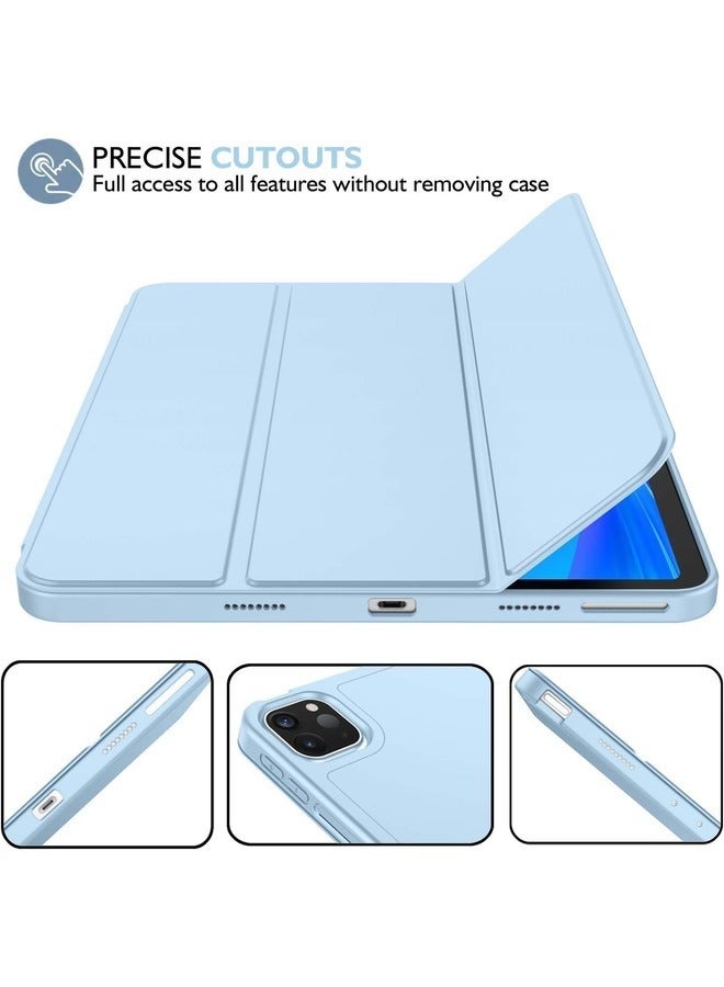Sky Blue Trifold Smart Case for iPad Pro 11 Inch (2022/2021) – Includes Pencil Holder, Soft TPU Back, Auto Wake/Sleep Function - Image 4