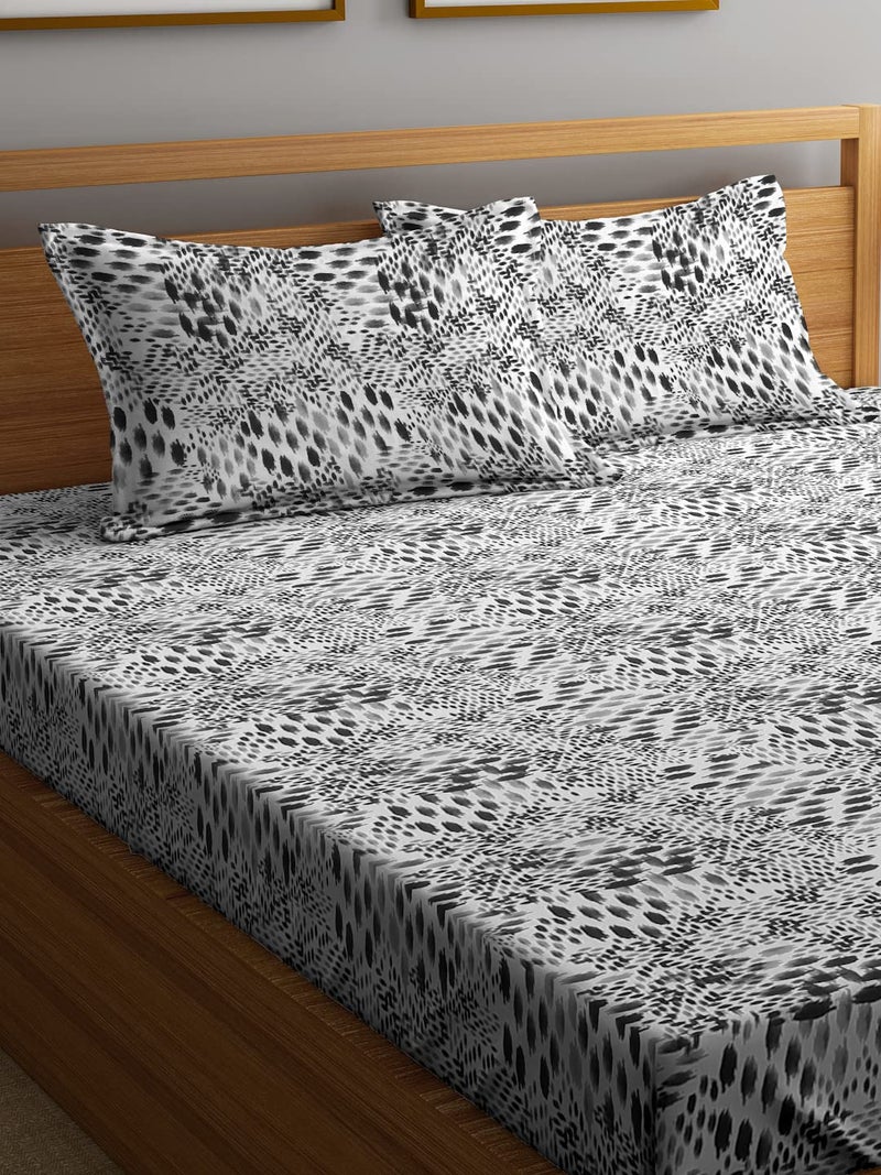 Ambra Linens 144TC Premium Bed Sheet Set, Bed Sheet Double Bed, 100% Cotton, Soft & Smooth Flat Sheets, Bed Sheet for All-Season Use, 1 Bedsheet and 2 Pillowcases (Queen Size) - Image 3