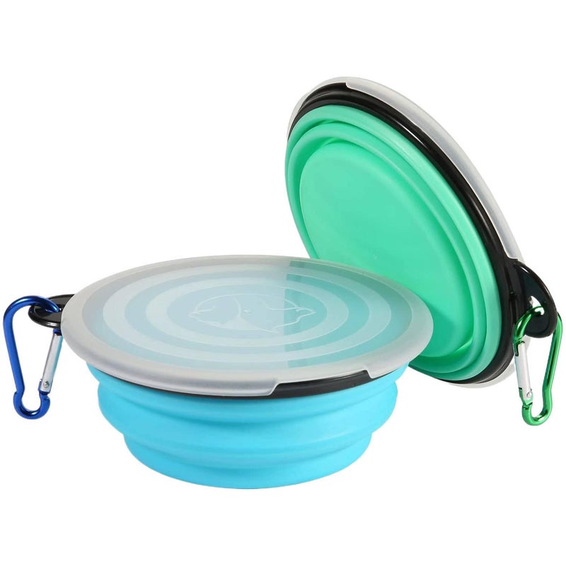Collapsible Pet Bowl Silicone 350 L Portable with Design Travel Design and Silicone Build for dogs cats walks and outdoor feeding Orange On The - Image 2