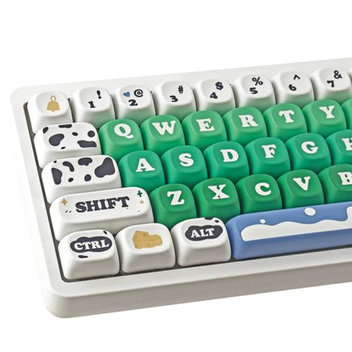 TYRIXKI PBT Keycaps 126 Keys Cute Keycaps Dye-Sublimation Milk Cow Pasture Keycap MOA Profile Custom Keycap for Cherry Gateron MX Swithes Mechanical Keyboards - Image 1