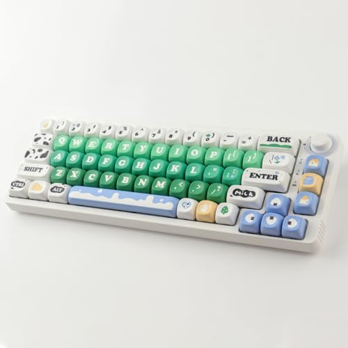 TYRIXKI PBT Keycaps 126 Keys Cute Keycaps Dye-Sublimation Milk Cow Pasture Keycap MOA Profile Custom Keycap for Cherry Gateron MX Swithes Mechanical Keyboards - Image 5