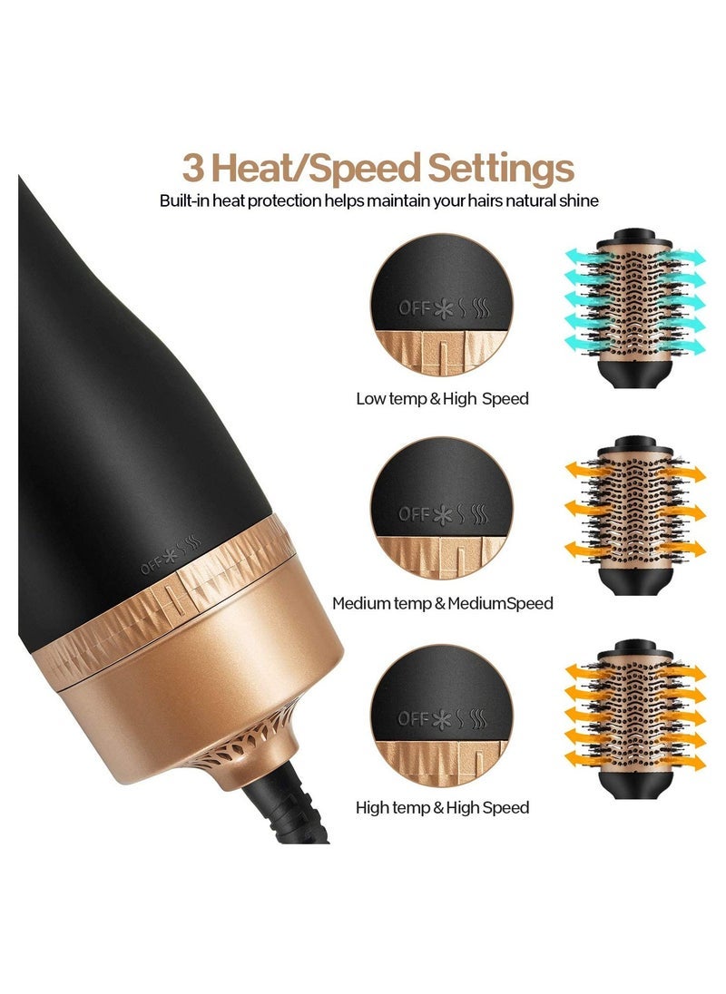 TYMO 5 in 1 1200W Negative Ion Hair Dryer Brush | One-Step Hot Air Styler with Volumizer, Curler, Straightener & Blow Dryer Attachments | Anti-Frizz Styling Tool for Wet & Dry Hair | All Hair Types  - Image 5