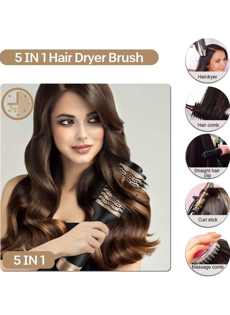 TYMO 5 in 1 1200W Negative Ion Hair Dryer Brush | One-Step Hot Air Styler with Volumizer, Curler, Straightener & Blow Dryer Attachments | Anti-Frizz Styling Tool for Wet & Dry Hair | All Hair Types  - Image 2