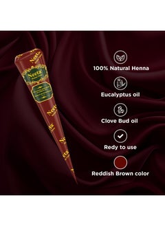 Neeta Neeta 4 Pack 100% Natural Ready to Use Henna Paste Hair Dye Cones Reddish Brown Color tubes color for women Perfect for Spot hair coloring, Long-lasting and Cruelty-Free  - Image 3