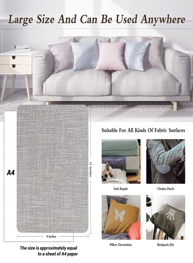 KING MOUNTAIN Fine Linen Repair Patches, Self-Adhesive Linen Fabric Patches, 8X11 inch Extra Size, Multi Color, Can be Used for Linen Sofa Repair (8" x 11", Light Grey 2.0) - Image 4