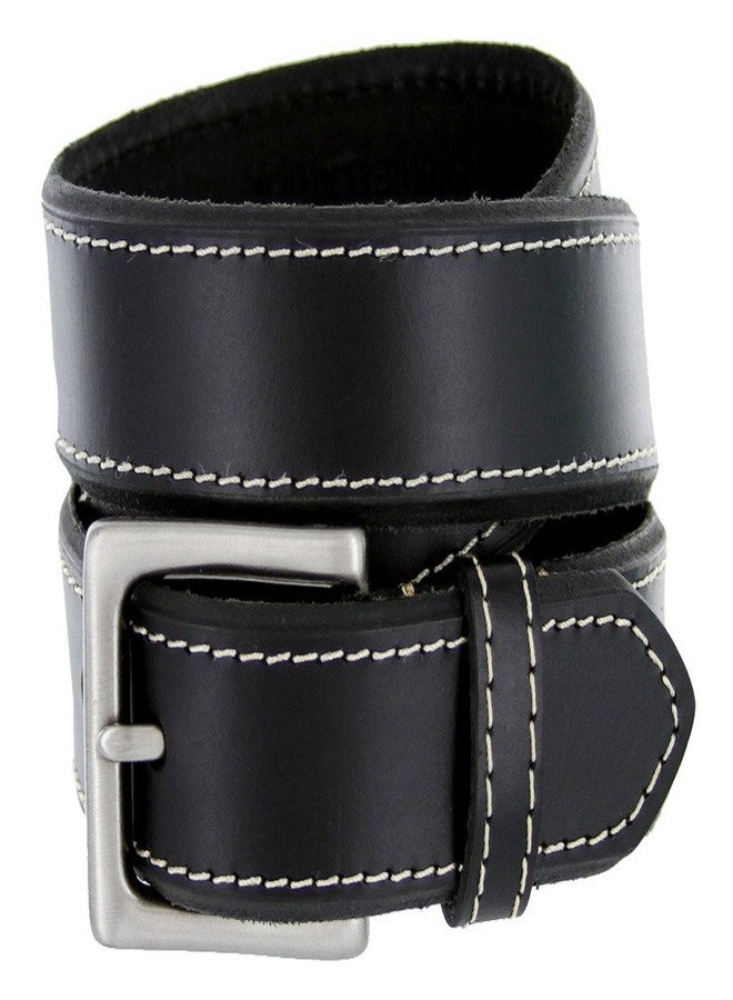 بيلتس.كوم حزام جينز كلاسيكي بحواف مشطوفة من الجلد الطبيعي للنساء (أسود، 34) - Image 3