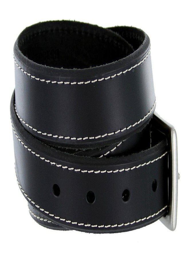 بيلتس.كوم حزام جينز كلاسيكي بحواف مشطوفة من الجلد الطبيعي للنساء (أسود، 34) - Image 2