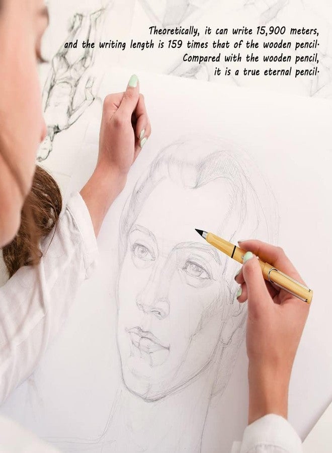 Shuttle Art 2pcs Eternal Inkless Pencil, Permanent No Sharpening, Everlasting Writing Pen for Children School Artists Sketch Drawing, Grey - Image 2