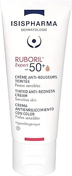 ISIS PHARMA ISISPHARMA روبوريل إكسبيرت 50 مرطب وجه ملون SPF 50 مرطب للوجه 40 مل واقي شمس SPF 50 للبشرة الحساسة للعناية بالاحمرار حماية من الأشعة فوق البنفسجية والضوء الأزرق صنع في فرنسا - Image 1