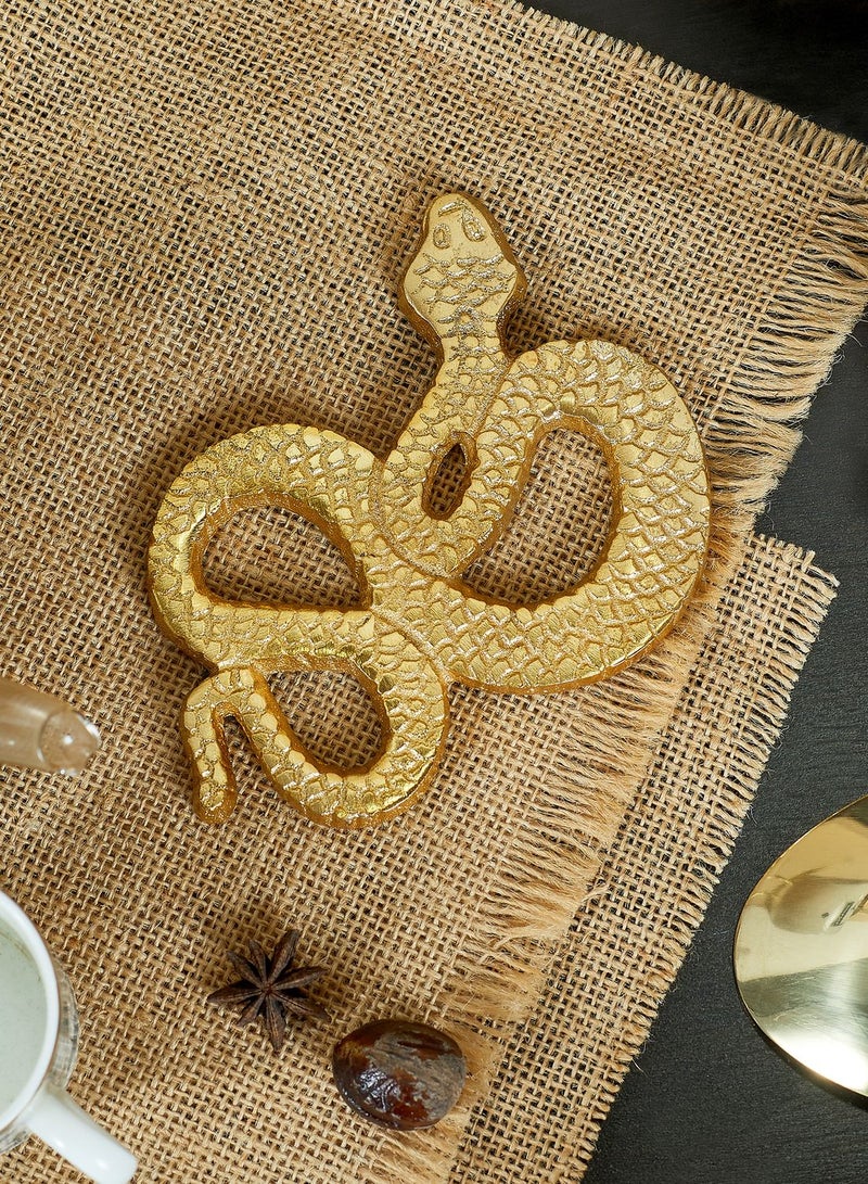 Premier 4-Piece Snake Shape Coaster Set With Holder Gold - Image 2