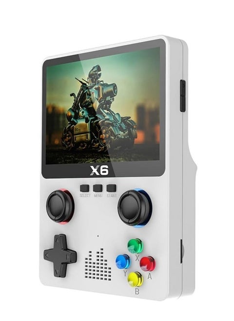 Handheld Game Console, Retro Game Console, Supports TV Output, Built-in 32GB Cassic Games (10000+), 3.5-inch OCA IPS Screen, Dual 3D Joystick, 11 Emulators (White)