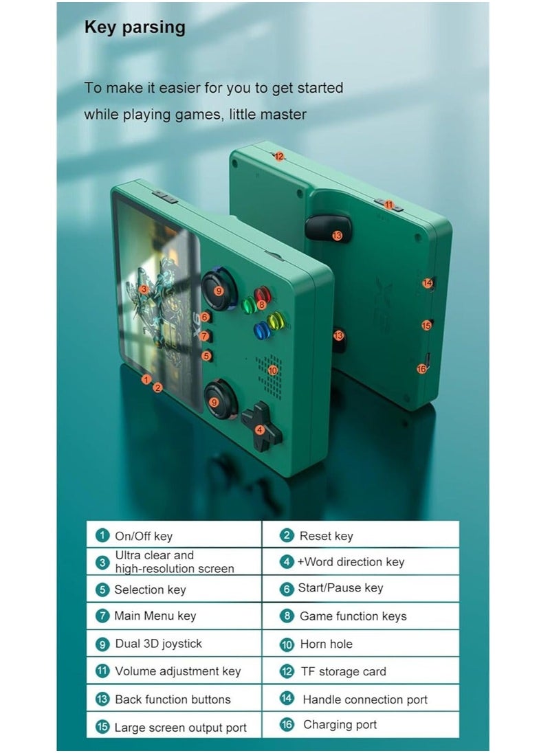 null - Handheld Game Console, Retro Game Console, Supports TV Output, Built-in 32GB Cassic Games (10000+), 3.5-inch OCA IPS Screen, Dual 3D Joystick, 11 Emulators (White) - Image 1