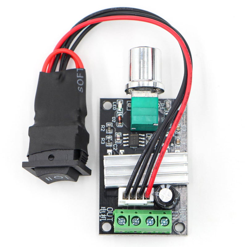 RioRand Small PWM DC Motor Speed Controller for 6V 12V 24V 28V 3A 80W LowVoltage Gear Motors with ForwardReverse Switch Control