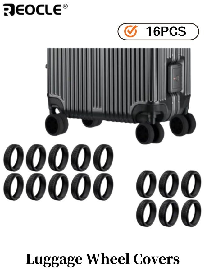 REOCLE 16PCS Luggage Wheel Covers with Universal Fit and Durable Material Suitcase Protectors with Easy Install Design for Travel Luggage Maintenance - Image 1