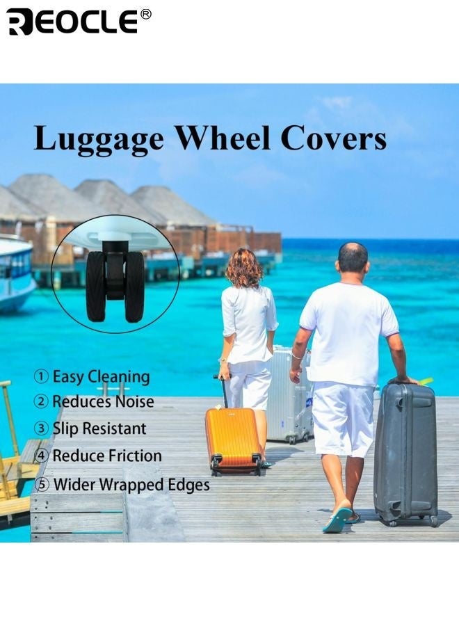 REOCLE 16PCS Luggage Wheel Covers with Universal Fit and Durable Material Suitcase Protectors with Easy Install Design for Travel Luggage Maintenance - Image 2