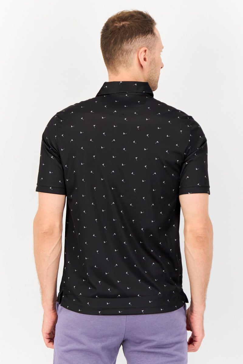 Greg Norman Men Sportswear Fit Short Sleeves Golf Polo Shirt, Black  - Image 3