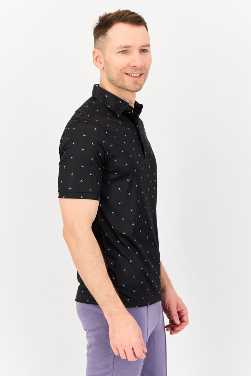 Greg Norman Men Sportswear Fit Short Sleeves Golf Polo Shirt, Black  - Image 2