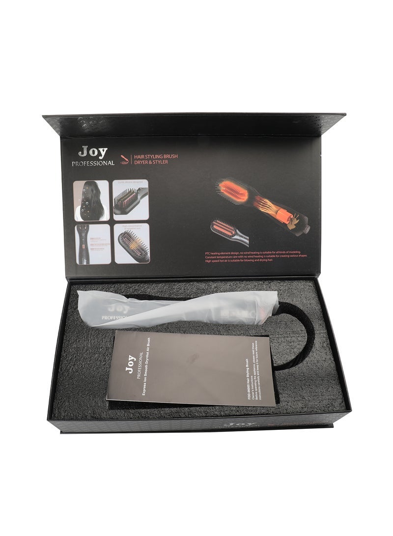 JOY CARE 3-in-1 Hair Dryer Brush – Fast Drying, Straightening & Volumizing Hot Air Brush with Ionic Technology | Anti-Frizz Blowout Brush for Smooth & Shiny Hair | Lightweight Ergonomic Design – Black - Image 5