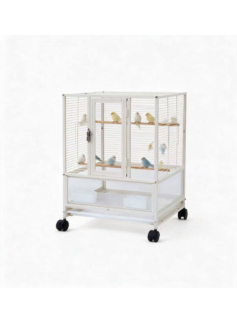 VRCOW Large Bird Cage, Bird Cage with Rolling Stand Large Metal Bird Flight Cage  , Feed Bowls, Parrot Cage for Parakeets, Conures, Cockatiel, Cockatoo - Image 2