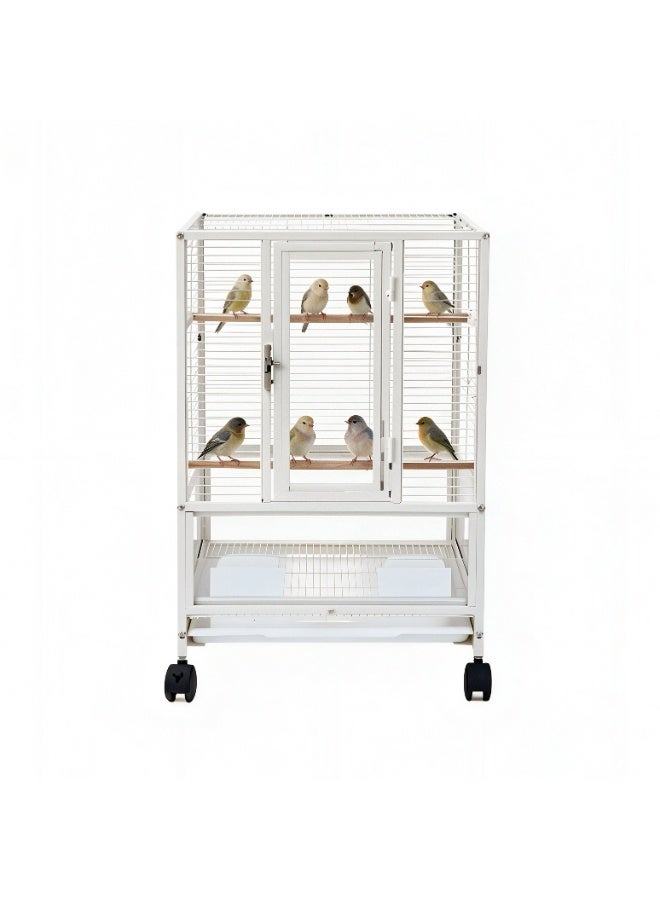 VRCOW Large Bird Cage, Bird Cage with Rolling Stand Large Metal Bird Flight Cage  , Feed Bowls, Parrot Cage for Parakeets, Conures, Cockatiel, Cockatoo - Image 1