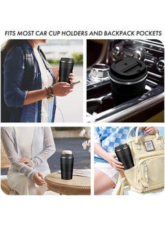 Arabest Travel Coffee Mug, Spill Proof Leakproof 12 oz Insulated Coffee Mug with Screw Lid, Stainless Steel Vacuum Tumbler, Reusable Thermal Coffee Cup for Hot and Cold Drinks, 380ml, Black  - Image 5