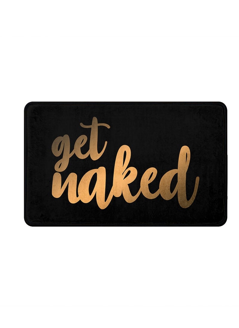 RIZARIES Supersoft Get Nak with Gold Door Mat, Non-slip Washable, 50 x 80cm  - Image 1