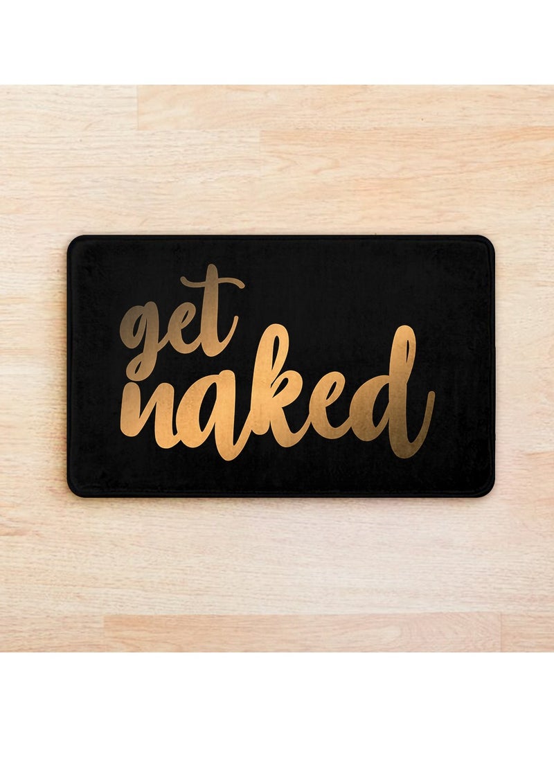 RIZARIES Supersoft Get Nak with Gold Door Mat, Non-slip Washable, 50 x 80cm  - Image 2