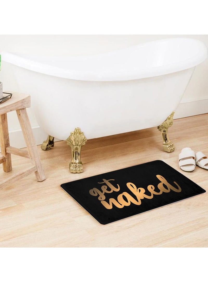 RIZARIES Supersoft Get Nak with Gold Door Mat, Non-slip Washable, 50 x 80cm  - Image 3