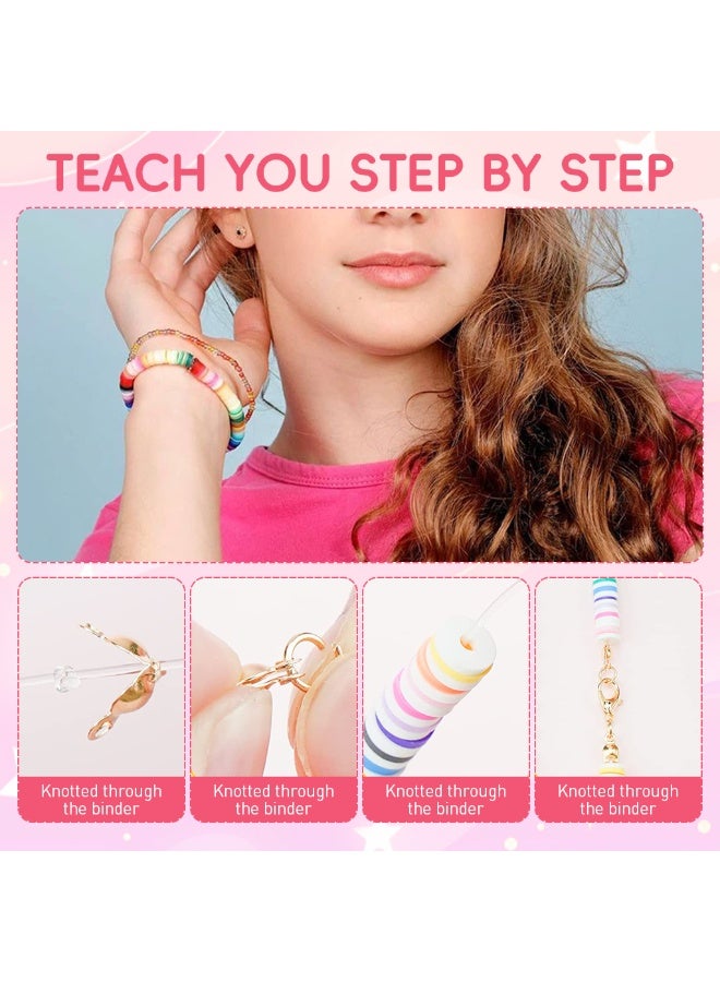 HASTHIP® DIY Bead Set, Art Craft & Jewellery Making Kit with Scissors and Crystal Lines DIY Beading Craft Kit, for Jewelry Making Beginner DIY Bracelet Craft Kit - Image 3