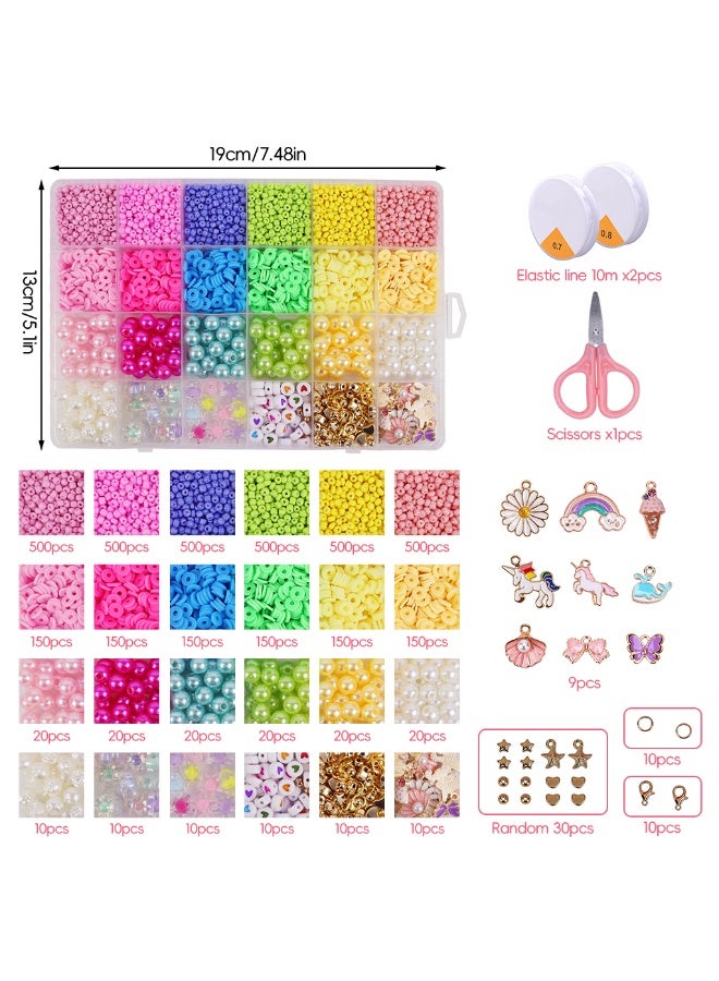 HASTHIP® DIY Bead Set, Art Craft & Jewellery Making Kit with Scissors and Crystal Lines DIY Beading Craft Kit, for Jewelry Making Beginner DIY Bracelet Craft Kit - Image 5