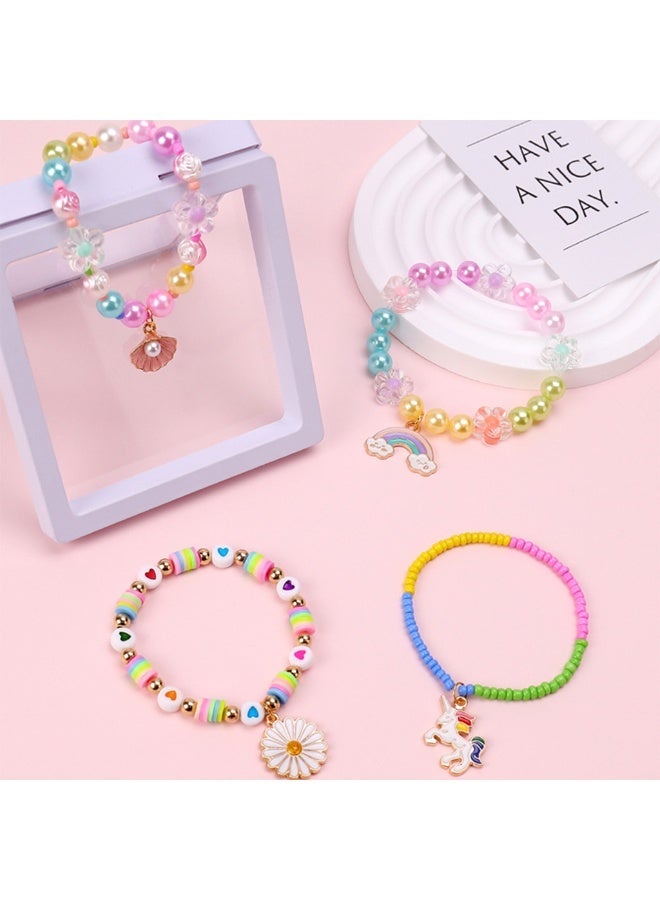 HASTHIP® DIY Bead Set, Art Craft & Jewellery Making Kit with Scissors and Crystal Lines DIY Beading Craft Kit, for Jewelry Making Beginner DIY Bracelet Craft Kit - Image 2