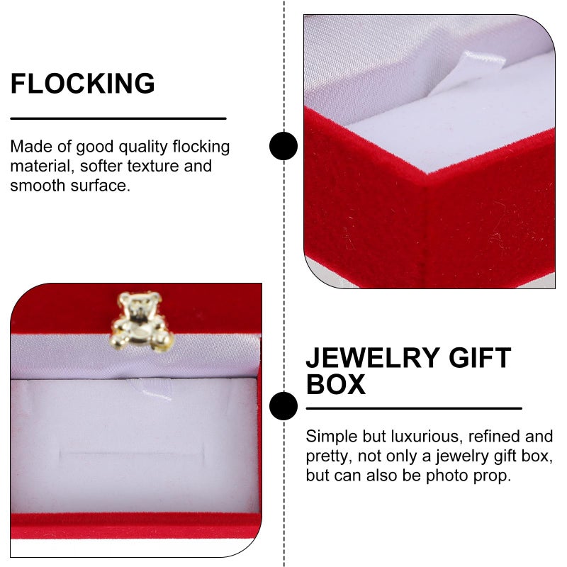 Red Jewelry Storage Box with Lid Organizer for Earrings Necklaces Women - Image 4