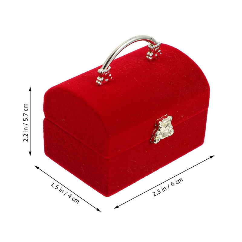 Red Jewelry Storage Box with Lid Organizer for Earrings Necklaces Women - Image 3