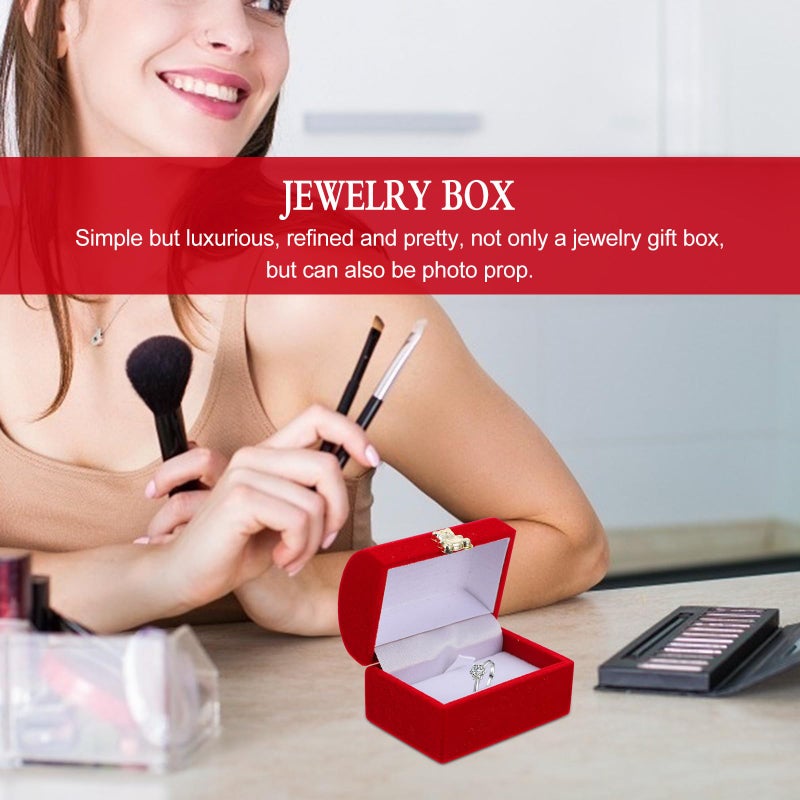 Red Jewelry Storage Box with Lid Organizer for Earrings Necklaces Women - Image 5