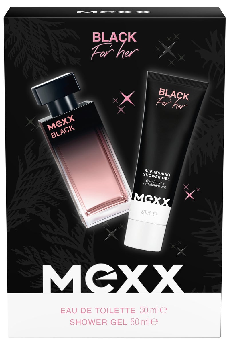 MEXX Black For Her Gift Set EDT 30ml & Shower Gel 50ml - Image 2