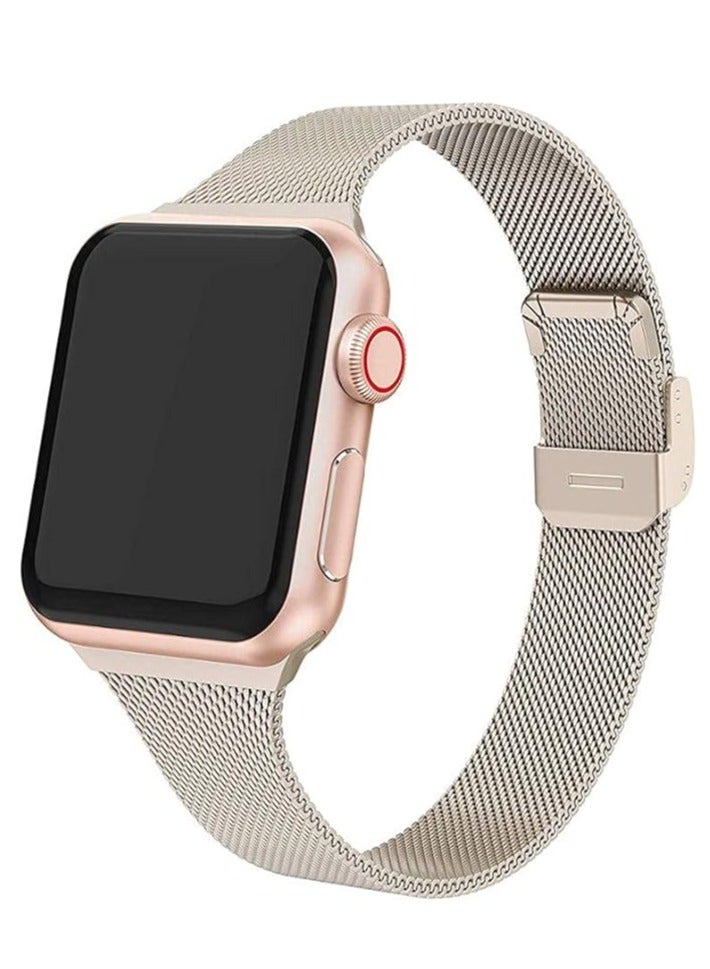 Tersely Compatible for Apple Watch Band 45mm 44mm 42mm 41mm 40mm 38mm Stainless Steel Bracelet Adjustable Metal Wristband Mesh Loop Sport Strap for iWatch series 7 6 se 5 4 3 2 1 - Image 1