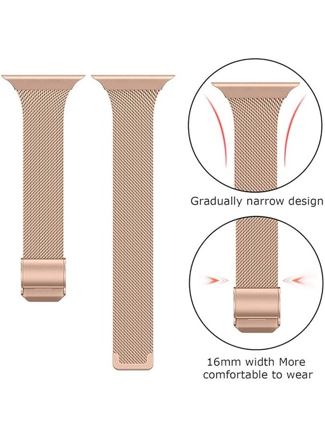 Tersely Compatible for Apple Watch Band 45mm 44mm 42mm 41mm 40mm 38mm Stainless Steel Bracelet Adjustable Metal Wristband Mesh Loop Sport Strap for iWatch series 7 6 se 5 4 3 2 1 - Image 4