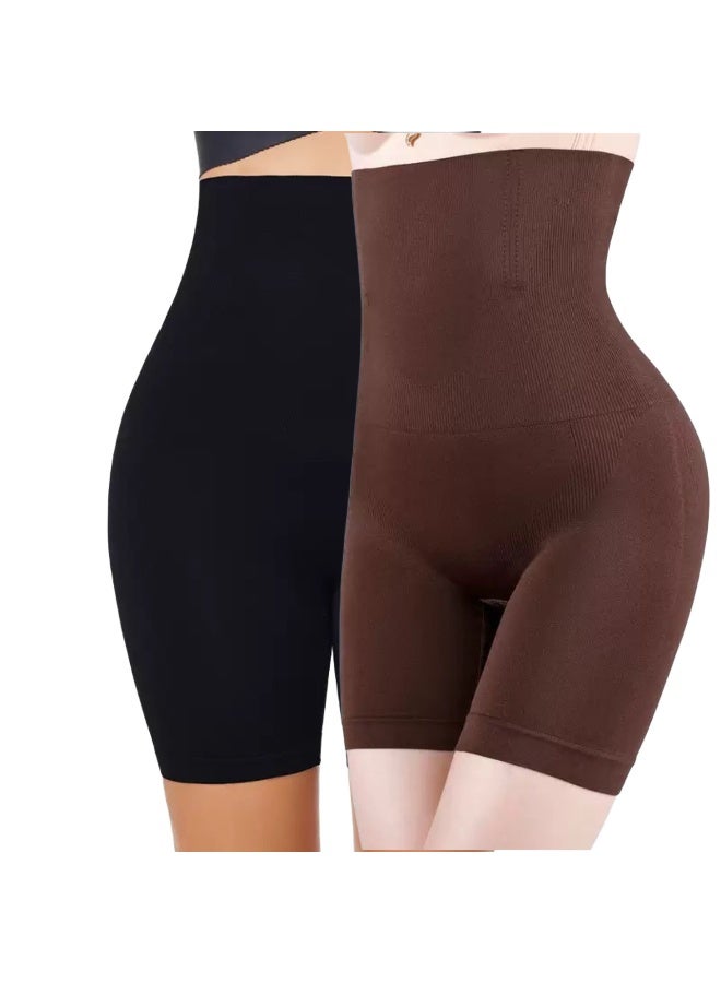 قطعتان من ملابس داخلية قصيرة عالية الخصر للتحكم في البطن للنساء