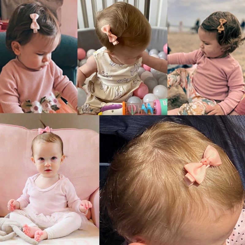 CÉLLOT CELLOT Baby Hair Clips 50 Pieces 25 Colors in Pairs Baby Girls Fully Lined Baby Bows Hair Pins Tiny 2" Hair Bows Alligator Clips for Baby Girls Infants Toddlers - Image 3