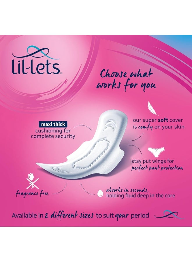 Lil-Lets Maxi Thick Long Super Soft Cotton Pads With Wings 30Pads - Image 4
