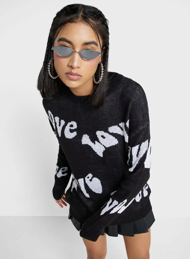 Ginger Printed Intarsia Sweater