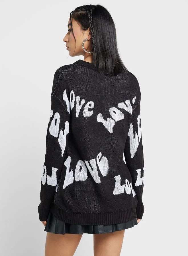 Ginger Printed Intarsia Sweater