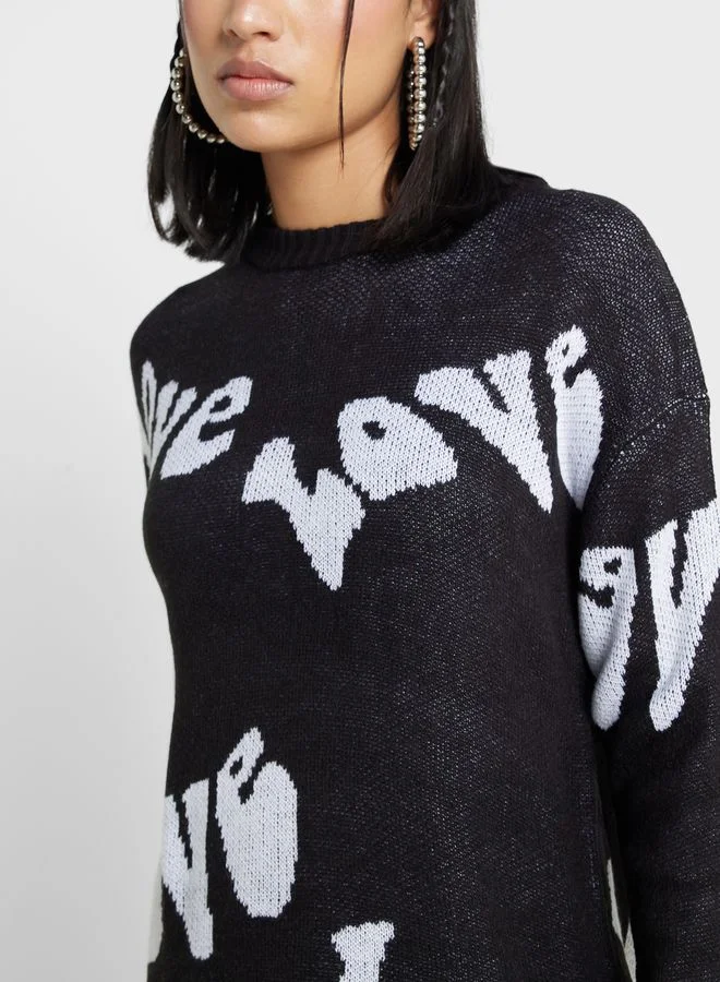 Ginger Printed Intarsia Sweater