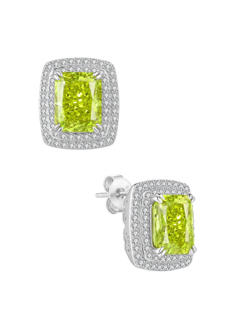 غَيْرُ مَألُوف توسكانا - قرط ألماس مقلد أخضر تفاحي - Image 2