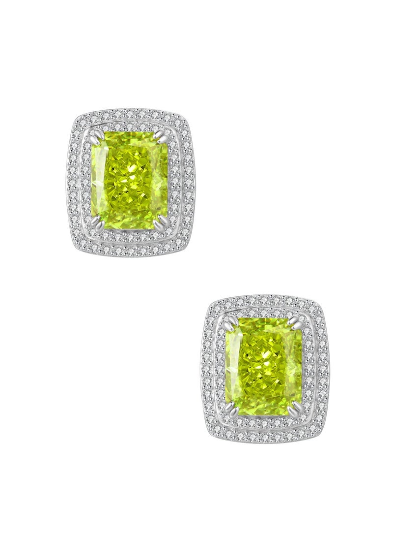 غَيْرُ مَألُوف توسكانا - قرط ألماس مقلد أخضر تفاحي - Image 1