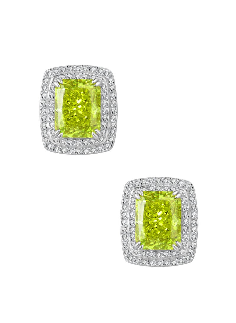 QUAINT Tuscany - Apple Green Simulated Diamond Stud Earrings - Image 1