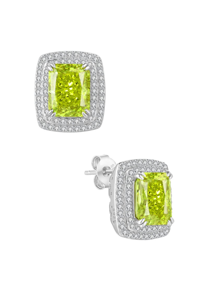 QUAINT Tuscany - Apple Green Simulated Diamond Stud Earrings - Image 2