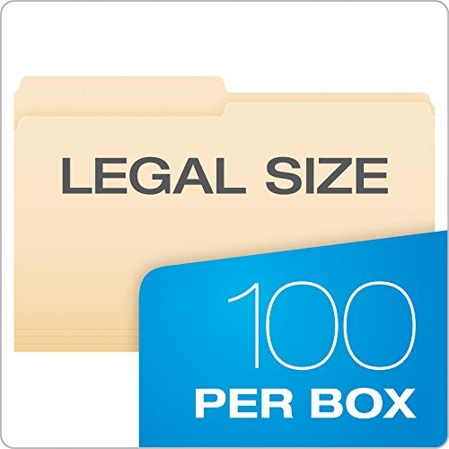 Pendaflex File Folders, Legal Size, Manila, 1/2 Cut, 100/BX (753 1/2) - Image 5