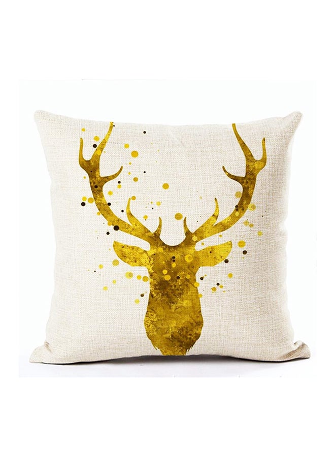 غطاء وسادة مربع الشكل مزين بطبعة غزال متعدد الألوان 45x45سم