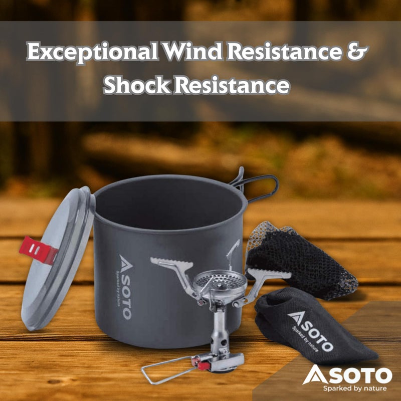 SOTO Amicus Camping Stove with or without Igniter - Superior Under Windy Conditions, Shock Resistant, and Low-cost With High-end Performance Portable Backpacking Stove - Image 2